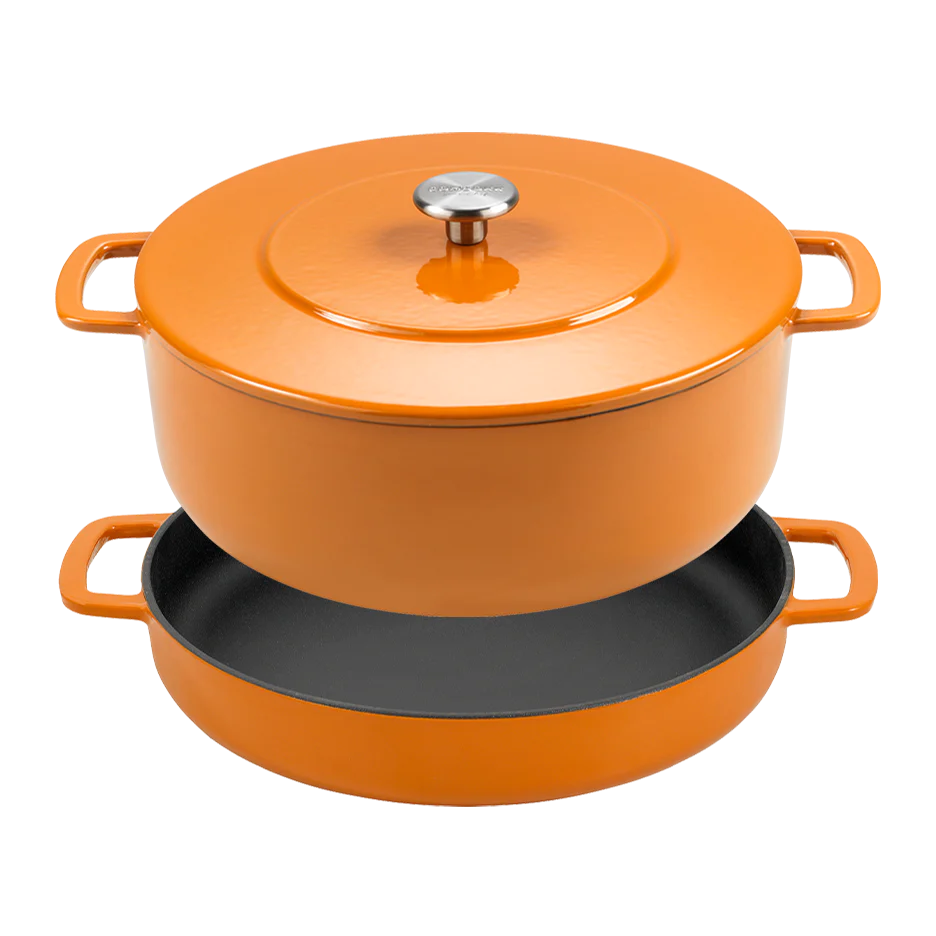 SOUS-CHEF ENAMELLED CAST IRON DUTCH OVEN 24CM ORANGE