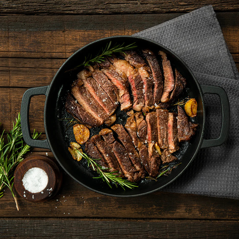 SOUS-CHEF ENAMELLED CAST IRON DOUBLE HANDLE FRY PAN 28CM BLACK