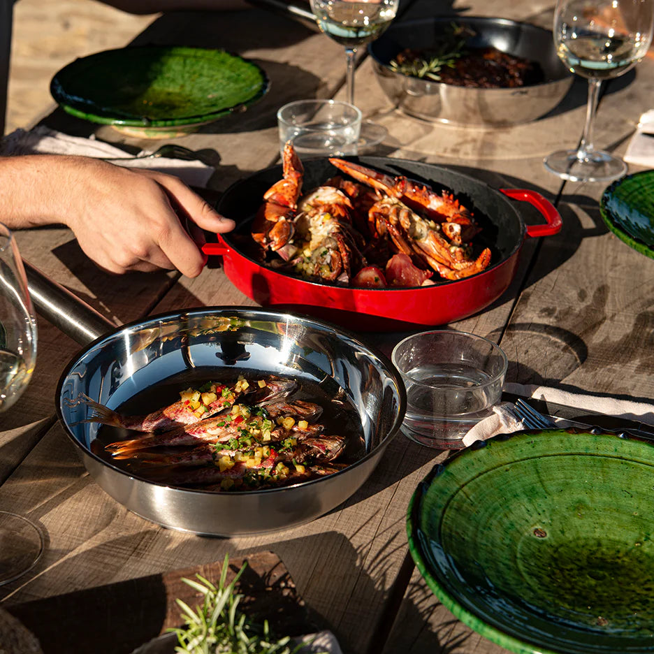 SOUS-CHEF ENAMELLED CAST IRON DOUBLE HANDLE FRY PAN 28CM RED