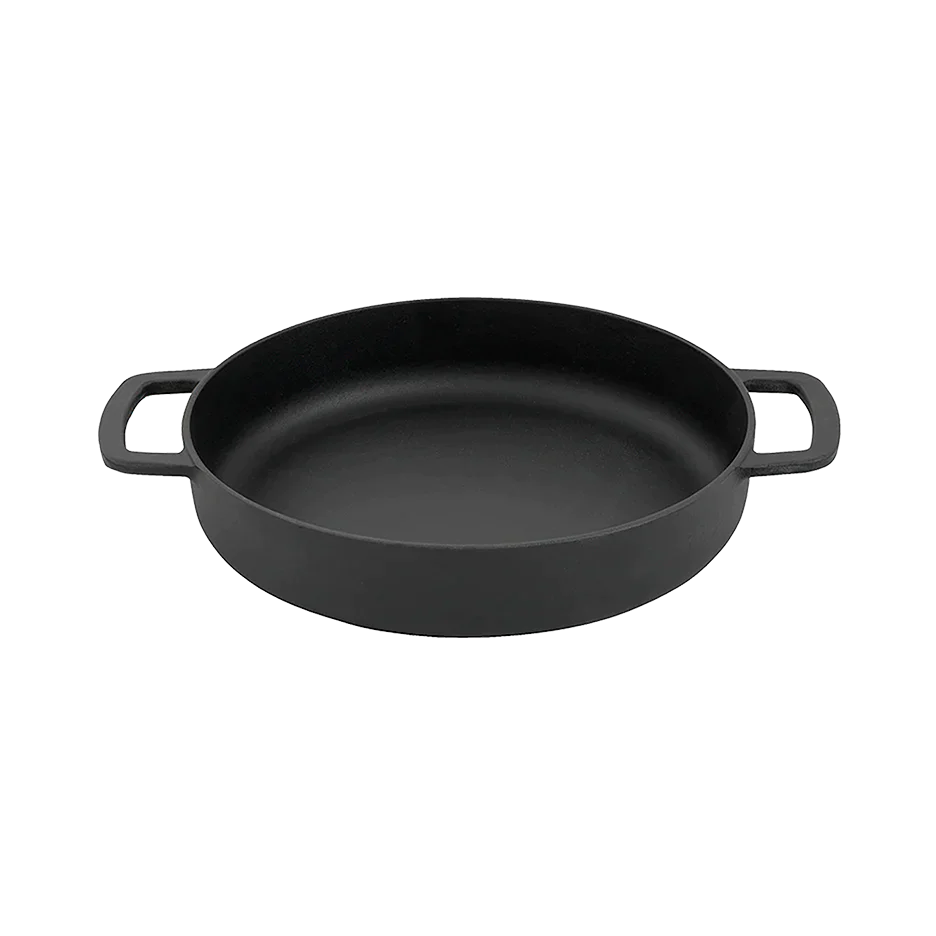 SOUS-CHEF ENAMELLED CAST IRON DUTCH OVEN & DOUBLE HANDLE FRY PAN 24CM BLACK W/Cutting Board