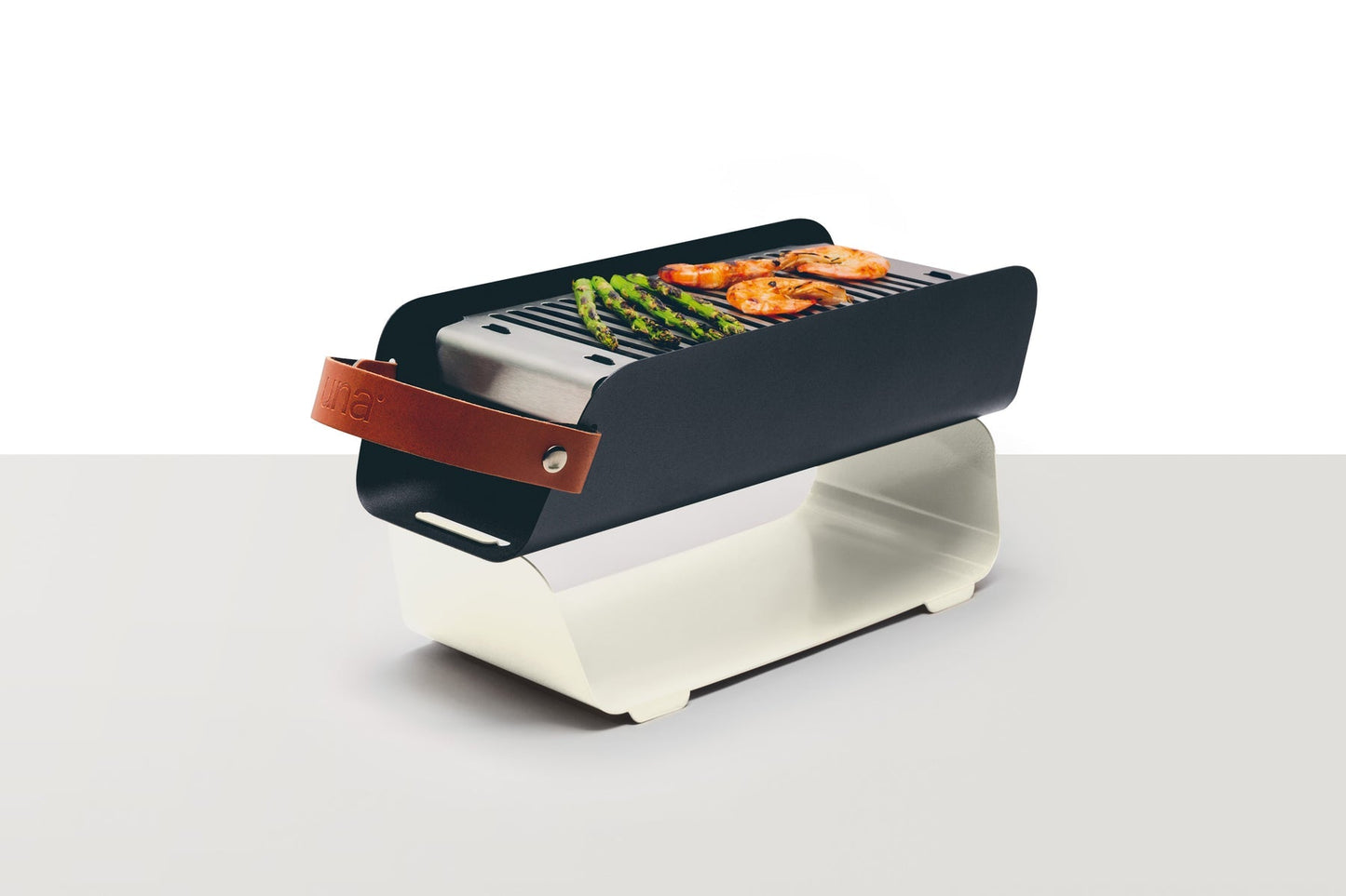 UNA Portable Table-top Charcoal Grill - Cream White